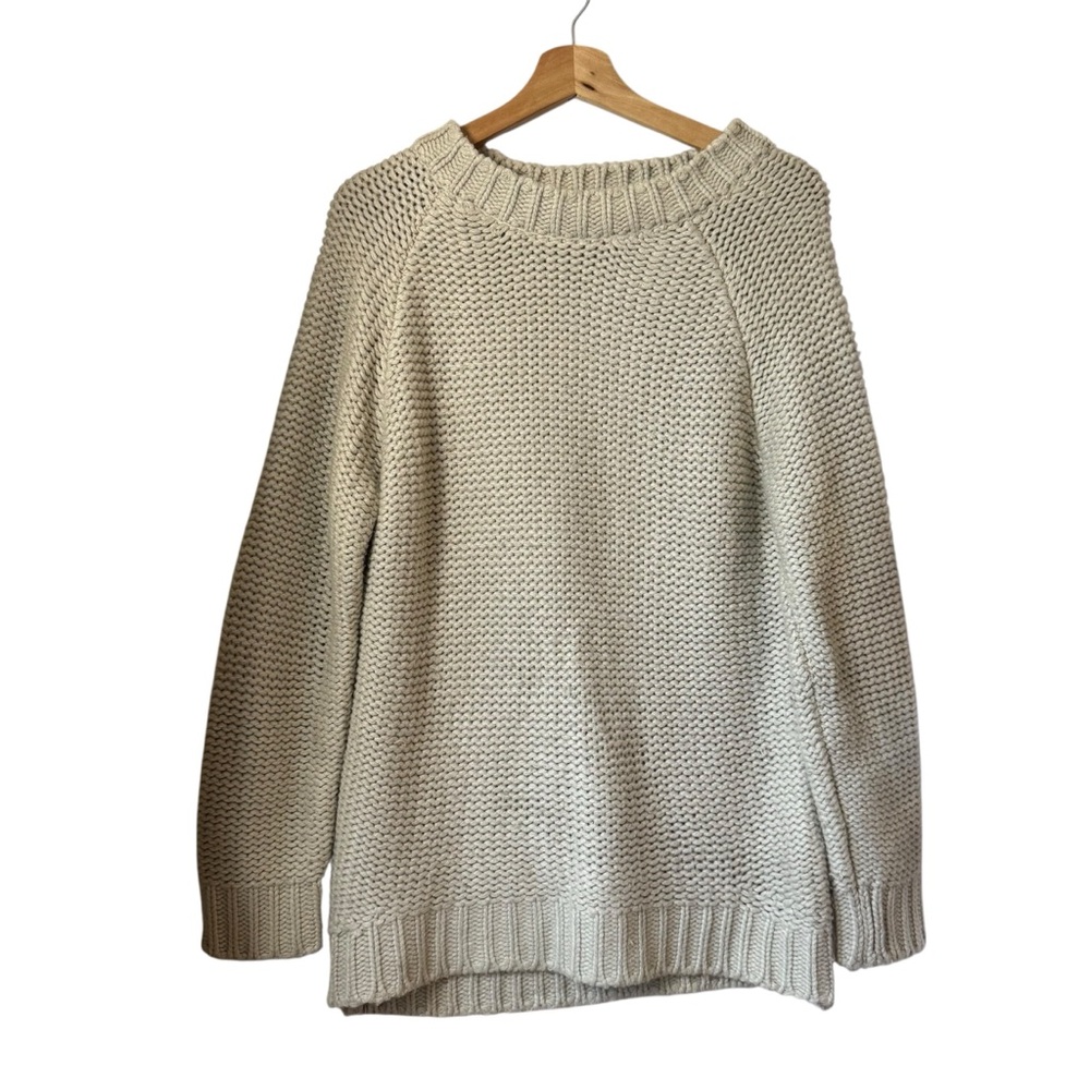 Knitz for Love and Lemons Mock Neck Knit Sweater Cream Size L